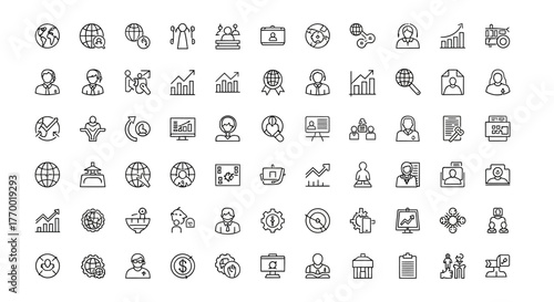 Collection of Business and Finance Icons for Digital and Print Media. EPS Editable