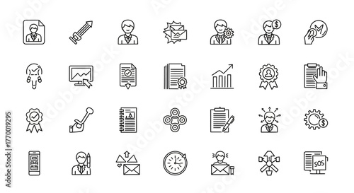 Collection of Business and Finance Icons for Various Applications and Designs. EPS Editable