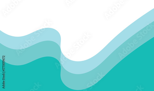 Teal Blue Wave Layers – Abstract Gradient Ocean Flow Background. abstract background with waves
