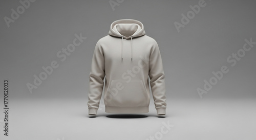 Blank Hoodie Mockup Product, Isolated on Gray Studio Background