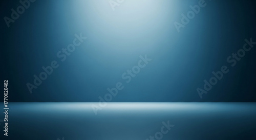 Blue Studio Background with Bright Spotlight for Product Display and Presentation