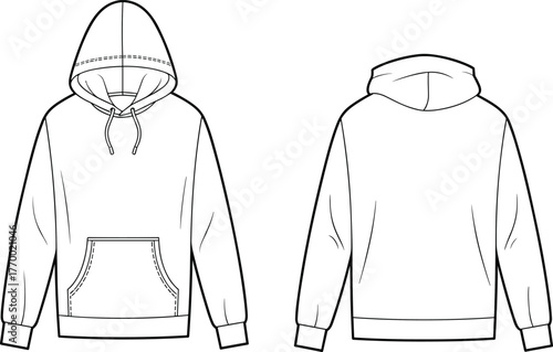 Womens Jumpsuit Boiler Suit Technical Flat Sketch Vector Template Outline Long Sleeve Collar Apparel Design.