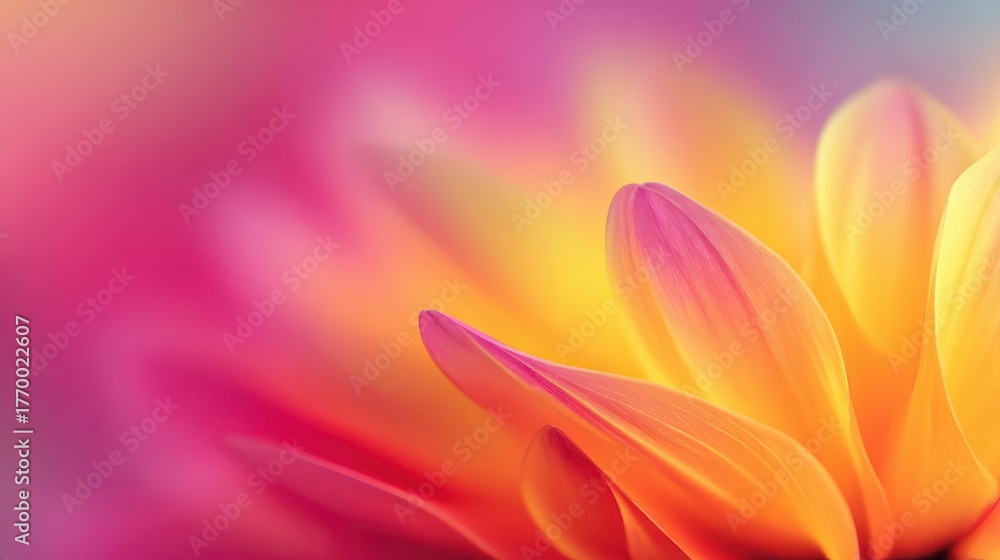 Fototapeta premium Vibrant Flower Petals in Soft Focus with Colorful Background