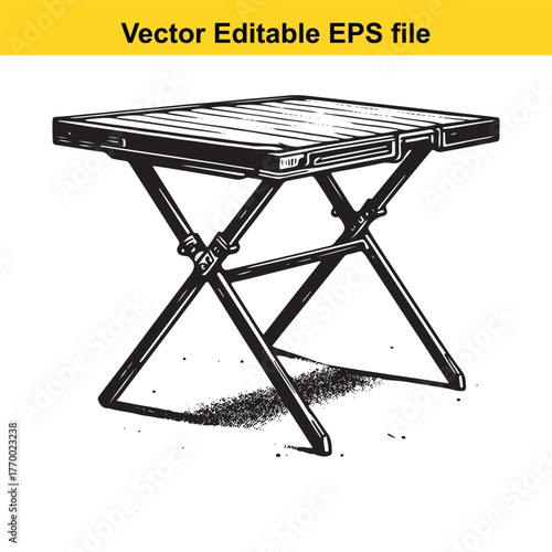 Folding camping table, outdoor furniture, portable picnic table