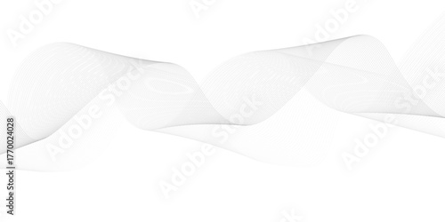 Energy abstract smooth gray gradient frequency isolated element creative blend curve flow line technology modern white web banner vector beautiful waveform light music energy design.	