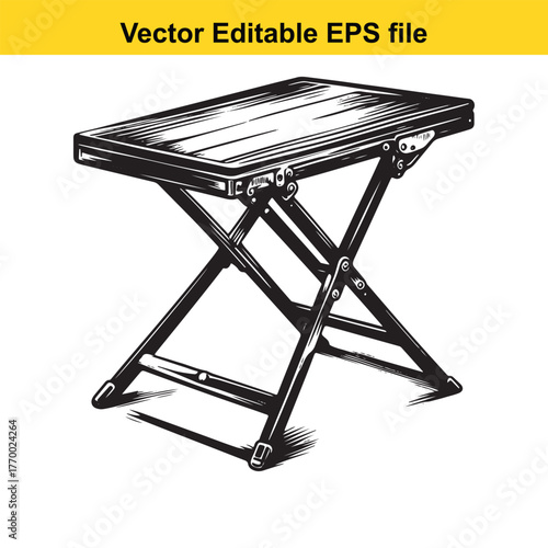 Collapsible camping table, portable outdoor furniture