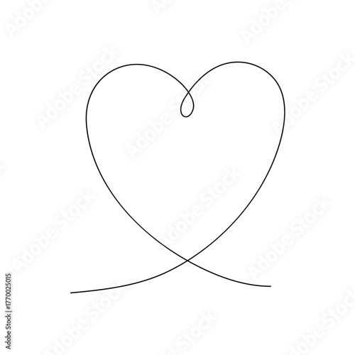 One line love heart. continuous one line heart drawing. love sign. vector illustration