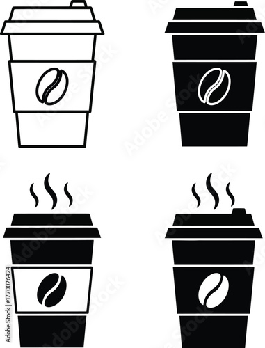 coffe cup.epsCoffee Cup Icons Vector Set – Hot Drink Symbols, Minimalist Design