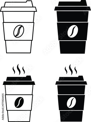 coffe cup3.epsCoffee Cup Icons Vector Set – Hot Drink Symbols, Minimalist Design