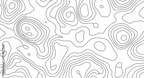 Abstract Topographic Map Illustration with Contours for Geography and Cartography Designs Surface Elevation Visualizations and Land Elevation Data
