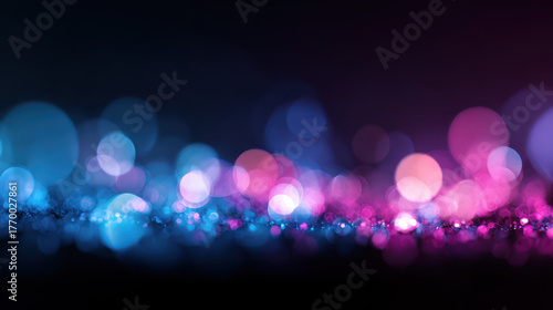 Blue bokeh, pink bokeh, blurred lights, soft focus, abstract background, glowing effect