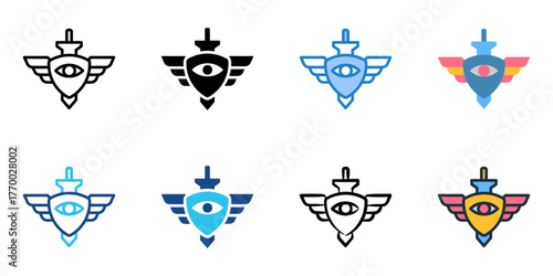 Recon icon set multiple style collection 
