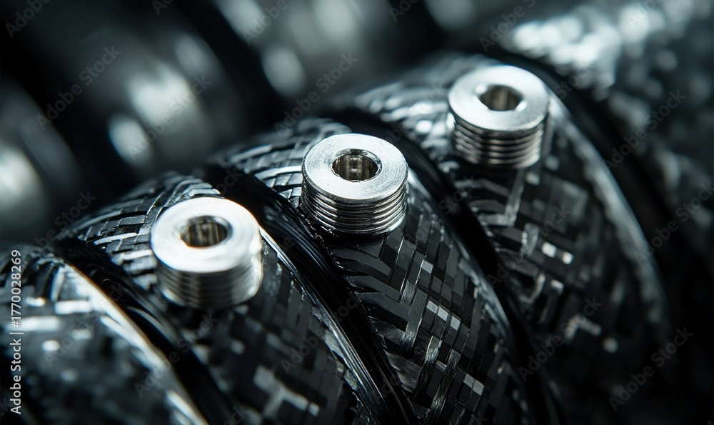 Fototapeta premium Close-up of a car tire thread, emphasizing automobile industry safety, repair services, and product quality. The image captures the importance of vehicle maintenance and tire safety, Generative AI