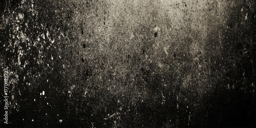 panoramic image of a highly textured and distressed surface, likely an old concrete or plaster wall shadowy blacks, deep browns, and faded sepia or beige tones.