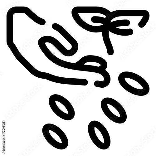 Sowing seeds icon