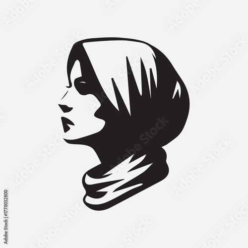 logo simple hijab woman vector icon symbol modern illustration design