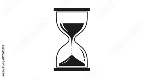 Stylized hourglass illustration on white background depicting the passage of time