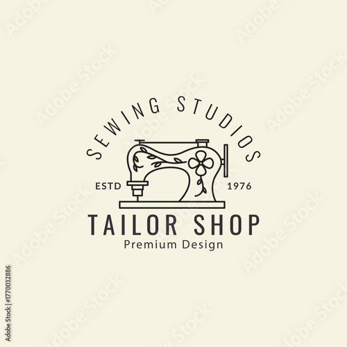 Wallpaper Mural logo simple sewing tailor vector icon symbol modern illustration design Torontodigital.ca