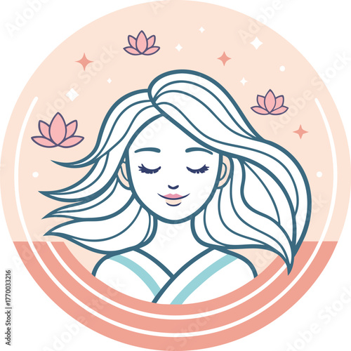 Beauty salon and spa doodle set. Skin care and natural treatment, natural cosmetics concept, time for yourself. Spa with aroma oil, nail file, sleep mask and other care items.