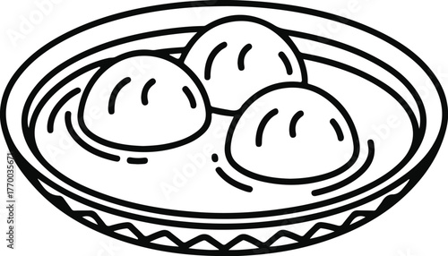 Vector of Rasmalai. It is an Indian and Bangladeshi dessert