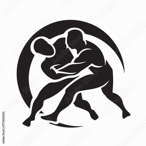 Sport Wrestling Vector Logo Design isolated on white background
