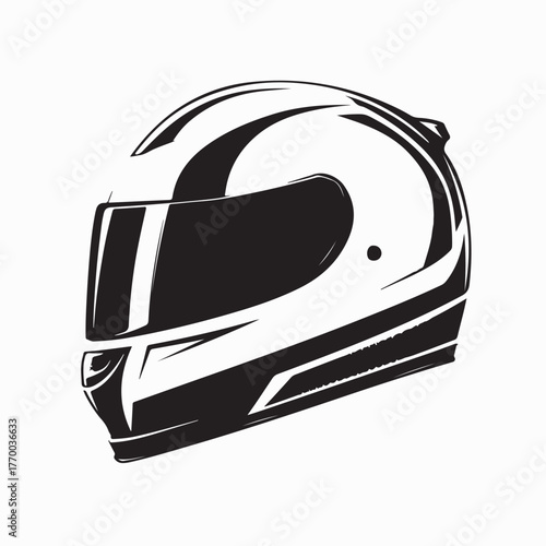 Motorcycle Racing Helmet Vector Illustration isolated on white background