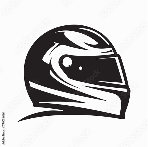 Speed Racing Helmet Symbol Vector Art isolated on white background