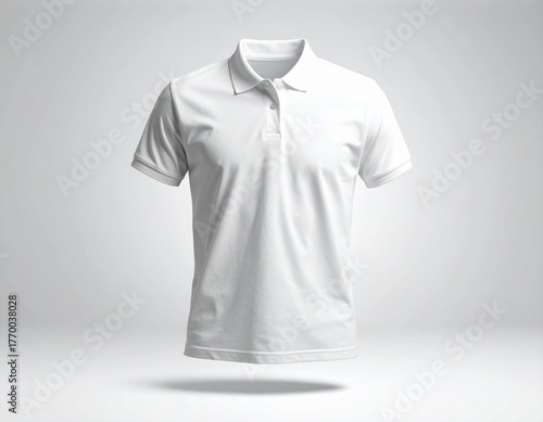 Wallpaper Mural Blank White Polo Shirt Mockup Floating Studio Background for Apparel Design and Branding Torontodigital.ca