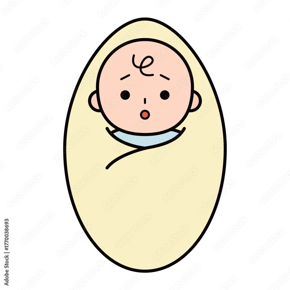 Fototapeta premium 疑問を抱く赤ちゃんのイラスト