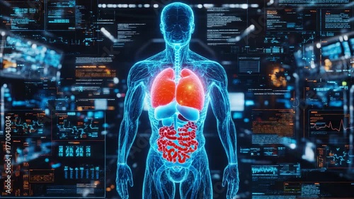 selective focus futuristic medical interface