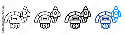 Business Accelerator Icon Different Style Outline Collection Set
