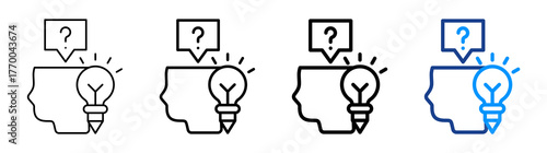 Design Thinking Icon Different Style Outline Collection Set