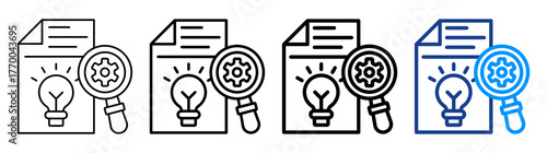 Research And Development Icon Different Style Outline Collection Set