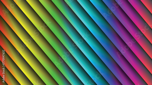 Vibrant Rainbow Striped Geometric Abstract Design Pattern Isolated background