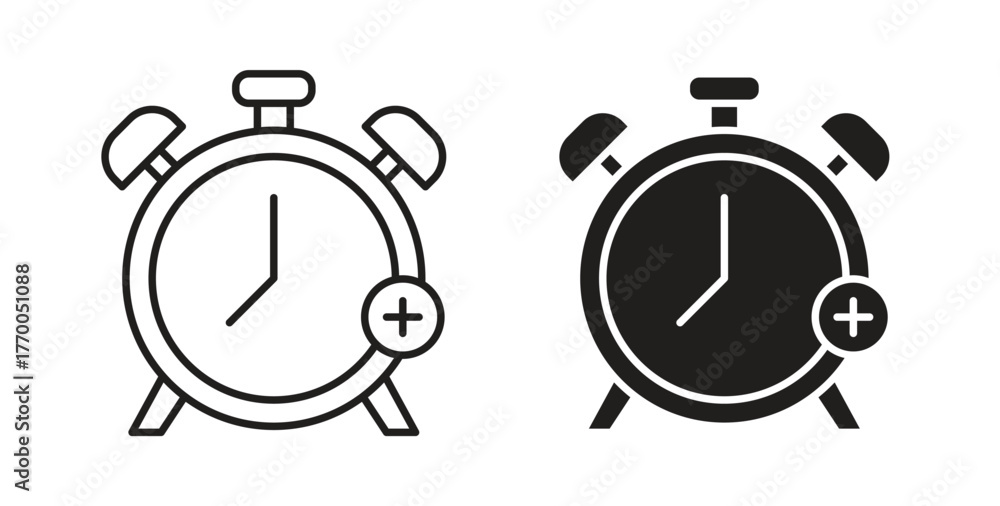Obraz premium Alarm plus icon for mobile app, editable designs