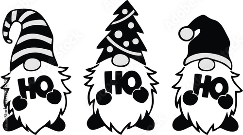 Christmas Gnomes with HO HO HO Signs