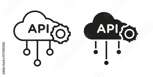 API icon for mobile app, editable designs