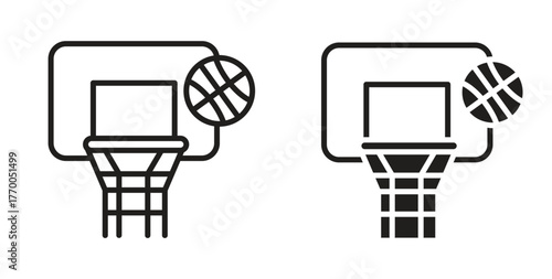 Basketball hoop icon for mobile app, editable designs