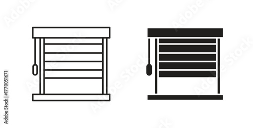 Blinds icon for mobile app, editable designs