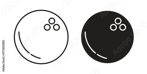 Bowling ball icon for mobile app, editable designs
