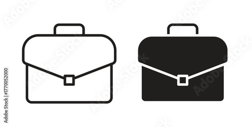 Briefcase icon for mobile app, editable designs