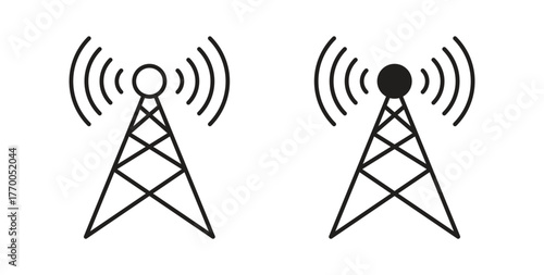 Broadcast tower icon for mobile app, editable designs