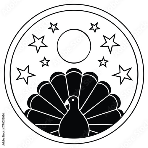 A black silhouette of a thanksgiving night sky