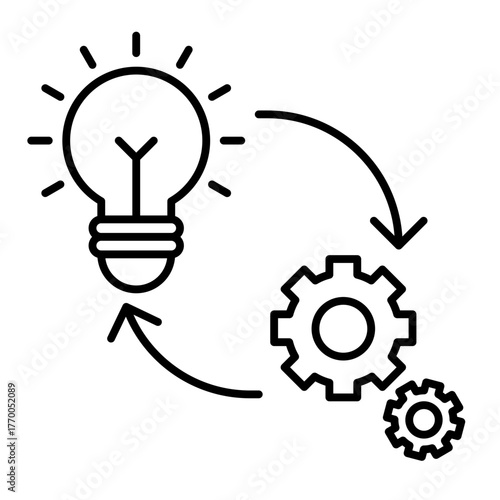 implementation line icon with editable stroke