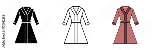 bathrobe set icon on white background