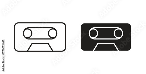 Cassette tape icon for mobile app, editable designs