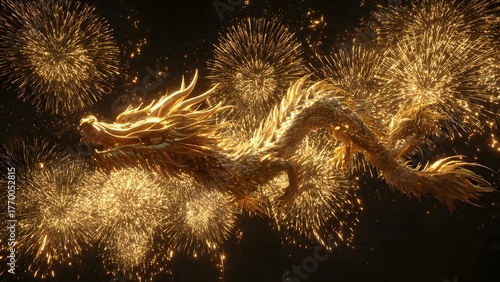  Majestic golden dragon Year of the Dragon 2026