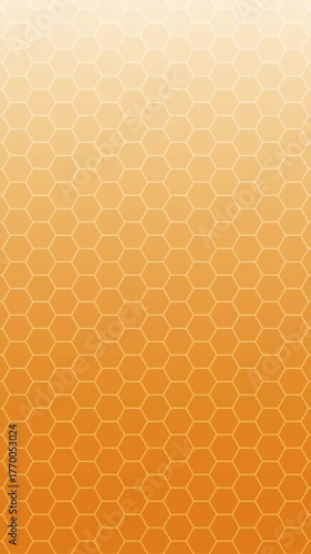 orange color background animation with hexagonal pattern in line art style on vertical screen