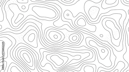Topography map-inspired seamless vector texture with curved contour lines and subtle white grid overlays for nature and outdoor branding. Topographic map contours, White wave paper curved reliefs abst