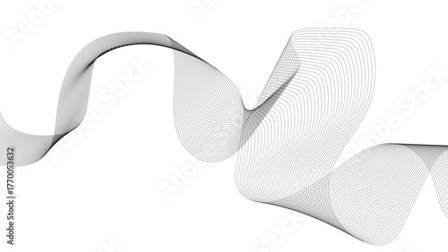 Abstract wave element for design. Digital frequency track equalizer. Abstract wave lines on white background. Dynamic wave pattern element for technology.